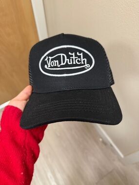 Von Dutch Black Hat with White Oval Logo